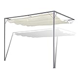(Blitzlieferung) Garten Pavillon Pergola, Wasserdicht Sonnendach mit Schiebedach für Garten Terrasse, UV Beschattung Terrassenüberdachung Pergola Wandmark