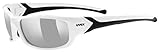 uvex Unisex – Erwachsene, sportstyle 211 Sportbrille, white black/silver,