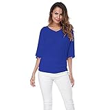 AFFGEQA Sommerblusen Damen Oversize T-Shirt Einfarbig Taille Geschnürt Blusen Kurzarm Rundhals Shirt Casual Loose Tops Große Größe Mantel Ob