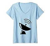 Damen Satellitenschüssel TV Radio Übertragung T-Shirt mit V