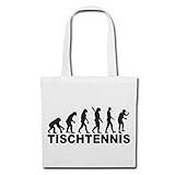 Tasche Umhängetasche Tischtennis - Tisch Tennis - PING Pong - TISCHTENNISBALL - TISCHTENNISSCHLÄGER Einkaufstasche Schulbeutel Turnbeutel in Weiß