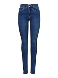 ONLY Damen Onlroyal High Waist Skinny Jeans, Medium Blue Denim, XL 34L EU