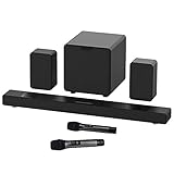 RSGK Heim-TV 5.1-Audio, Mit 8-Zoll-Wireless-Subwoofer Und Bluetooth, U-Segment-Dual-Mikrofon-Design, Unterstützt Glasfaser, Koaxial, USB, Bluetooth-Verbindung