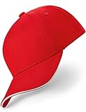 REEFLESS® Baseball Cap Herren Damen rot weiße Basecap - verstellbare Kappe - Caps für Männer F