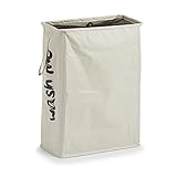 Zeller 14282 Wäschesammler 'Wash me', Polyester, beige, ca. 20x40x56 cm, Wäschekorb, Wäschebox