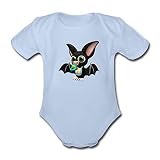 Spreadshirt Farmerama Fledermaus Baby Bio-Kurzarm-Body, 62, Sky