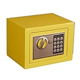 YUANKEXIANG Safe, Home Office, Invisible Key Safes, Kleine Anti-diebstahl-nachttisch, 17cm Hoch All Steel Safe Sicher Nach Hause(Color:Gelb)