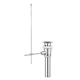 ubeegol Zugstange Ablaufgarnitur mit Überlauf Ablauf Waschbecken Ablaufventil Chrom Exzenter Überlaufgarnitur Waschbeckenstöpsel 1 1/4 Stöpsel Zugstangengarnitur für W