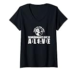 Damen Schrödinger's Cat Katze Physik Wissenschaft T-Shirt mit V