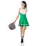 KHDFYER Dessous Rot High School Girl Glee Kostüm Cheerleader Sexy Kostüm Mädchen Cheerleader Uniform Schulmädchen Kostüm-Green_One_S