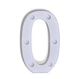 LED Zahlen Lampe,Home Decor Lampe,Nummer Beleuchtete,Alphabet LED Digital Lights Leuchten Weiß Kunststoff Digital Standing Hanging 0-9,Led dekorationfür Geburtstag (0)