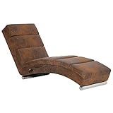 vidaXL Chaiselongue 5 Massagemodi Heizfunktion Massage Liegesessel Relaxliege Liegestuhl Massagesessel Relaxsessel Loungesessel Braun Wildleder-Optik