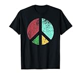 Peace Zeichen Kostüm Flower Power Outfit Hippie Retro 80s T-S