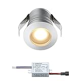 LED Einbaustrahler Burgos | Einbauleuchten/Deckenstrahler/Einbauspots/Einbaulampen/Downlight/Deckenspots | Bad/Dusche | 3W / Dimmbar/Rund/Flach / 230V / IP65 / Warmweiß