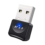 Bluetooth 5.0 USB Adapter,Bluetooth Stick,USB Bluetooth 5.0 Adapter für PC Mini Bluetooth V5.0 Transmitter und Empfänger Unterstützt Windows 10/8.1/8/7 für PC Laptop Headset Tastatur M