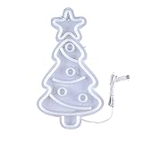 LOULE Weihnachtsbaum Neon Leuchtschilder Weihnachten LED Neon Lichter Dekorationen, USB oder batteriebetriebene Weihnachtsbaum Neon Lichter, Geeignet für Schlafzimmer, Home O