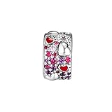 Pandora 925 Sterling Silberherz Liebe Clip Charm Bead Rot Rosa Fit Original Frauen Perlen Für Making diy Liebe Schmuck