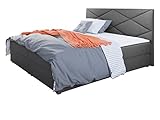Boxspringbett Wirig IV, Polsterbett mit 2 Bettkästen, Bett mit Kopfteil, Doppelbett mit Matratze und Topper, Bettgestell, Ehebett Schlafzimmer, Amerikanisches Continentalbett (Rico 23, 160 x 200 cm)