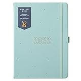 BusyB B - BusyB Life Terminkalender von Januar bis Dezember 2022 - Blau Kunstleder A5 Wochenplaner mit doppeltem Terminplaner, Stifthalter und Steck