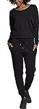 Urban Classics Damen Ladies Long Sleeve Terry Jumpsuit, Schwarz (Black 00007), M