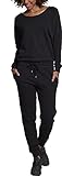 Urban Classics Damen Ladies Long Sleeve Terry Jumpsuit, Schwarz (Black 00007), M