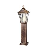 DFJU Außen Poller Säule Lampe American Country Patio Tür Außenlampe Post Licht Tradition E27 Wasserglas Hochpol Säule Licht Villa Landschaft Rasen Straße L