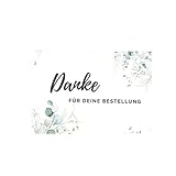 Postkarte'Danke für deine Bestellung' - Design Eukalyptus - 50 Stück - ideal fü
