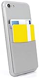 MyGadget 2 Fächer Handy Kartenhalter zum aufkleben - RFID Blocking - Haftendes Kartenfach, Kartenhülle, Karten Halterung - Geldbörse Smartphone Etui - Silb