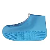 Yuanan Damen und Herren Gummi Schuhe Überzug Reißverschlüsse Unisex Wiederverwendbare Wasserdichte Schuhüberzüge Weiß Rutschfestes Silikon Regenschutz S