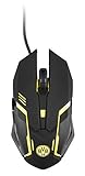 snakebyte BVB Gaming Maus (PC) - Offiziell lizenzierte Borussia Dortmund LED Gaming Mouse für PC, Mac / hohe Präzision, Geschwindigkeit / optischer Sensor bis zu 2400DPI / reibungsarme G