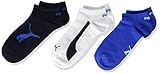 PUMA Unisex-Child Kids' BWT Sneaker-Trainer (3 Pack) Socks, Navy/White/Strong Blue, 31/34 EU