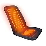 Alecony Auto Heizauflage Sitzheizung Auflage, Winter Universal Heizkissen Auto Beheizbare Kissen Heizmatte Vordersitz Wärmer Sitzbezüge für PKW SUV MPV, 2 Temperatur Kontrolleur (Schwarz, 97x48cm)