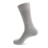 Fnho 6 Paar Herrenstrümpfe, Freizeitsocken aus gekämmter Baumwolle, Grau B, 42-46 Yards,Neuheit Baumwolle Socken,Flauschig Stoppersock