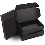 Kurtzy Karton Geschenkboxen Schwarz (20 STK) – Schachteln 19x 11x 4,5cm Pappschachteln mit Deckel – Kraftpapier Geschenk Box Rechteckig zum Selber Aufbauen für Geschenke, Hochzeit, Party, W