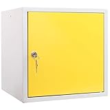 newpo Schließfachwürfel | HxBxT 35 x 35 x 35 cm | Gelb | Garderobe Schließfach Schließfachschrank Schließwürfel Spind Umkleideschrank Wertsachenschrank