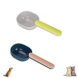 EvejoyShop Futterlöffel für Haustiere, Schaufel für Hunde, strapazierfähig und mit Griff, 2 Stück (Indigo + Staub, grau + grün)