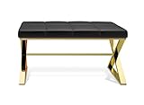 Decor Walther Sitzbank mit Polster und goldenem Gestell Bench (Gold/Weiß)