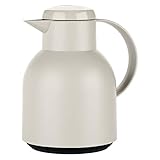 Emsa Samba Isolierkanne F40104 | 1 Liter | Quick Press Verschluss | 100% dicht | 12h heiß, 24h kalt | Puderg