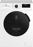 Beko WMC81464D1 Waschmaschine/Touch-Display/Startzeitvorwahl 0-24 h/AutoDosing,/schwarze XL-Tür/Bluetooth/ 10 Jahren Motorgarantie, Nachlegefunktion/Watersafe+, weiß/Energieklasse C