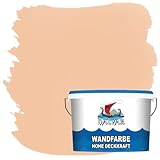 Halvar Wandfarbe Orange hohe Deckkraft ★ Universelle Innenfarbe ★ Geruchsarm, Umweltschonend & Weichmacherfrei (2,5 L, Pfirsich)