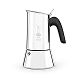 Bialetti 7255 New Venus Caffettiera in Acciaio Inox, Adatta all'Induzione, Argento, 6 T