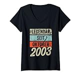 Damen 18. Geburtstag Mann 18 Jahre Legendär seit Oktober 2003 T-Shirt mit V