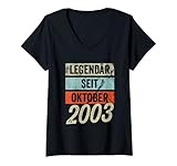 Damen 18. Geburtstag Mann 18 Jahre Legendär seit Oktober 2003 T-Shirt mit V