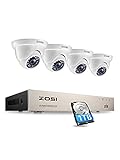 ZOSI Outdoor 1080P Überwachungskamera Set 8CH H.265+ DVR mit 4 1080P Außen Weiß Dome Kamera CCTV System für Innen und Außen, 1TB Festplatte, 24M IR N