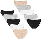 Amazon Essentials Women's Cotton Stretch Bikini Panty, 10-Pack Underwear, neutral assorted, M