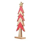 BESPORTBLE Holz Weihnachtsbaum Mini Christmasbaum mit Stern Kleiner Tannenbaum Weihnachtsdeko Weihnachten Tischdeko Aufsteller für Weihnachten Xmas Winter Deko Geschenk