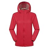 Lazzboy Store Regenjacke Damen Solid Rain Outdoor Frauen Wasserdichter Regenmantel Mit Kapuze Winddichter Jackenmantel Outdoorjacke Windbreaker Atmungsaktiv Funktionsjack