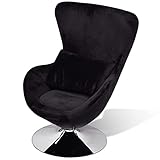vidaXL Sessel Ei-Form Schwarz Drehsessel Loungesessel Clubsessel Relax