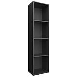 vidaXL Bücherregal TV Schrank Wandregal Standregal Aktenregal Raumteiler Fernsehtisch Lowboard Regal Fernsehschrank Schwarz 36x30x143cm Spanp