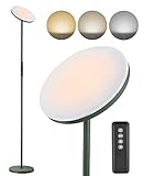 Stehleuchte Anten SASA | 30W Modern Stehlampe Dimmbar mit Fernbedienung | Deckenfluter Farbwechsel 3000K-5000K | Memory funktion | Standleuchte Led für Wohnzimmer Schlafzimmer Arbeitszimmer-Mattgrü